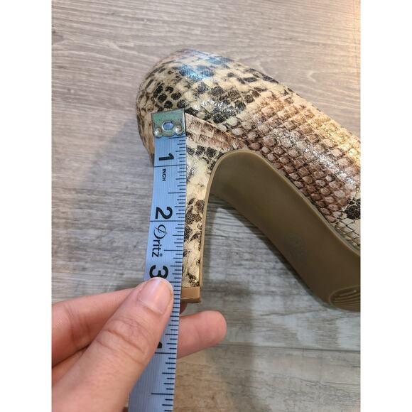 Steve madden womens 6.5 brown and tan snake skin print Lonni heels - Picture 8 of 8